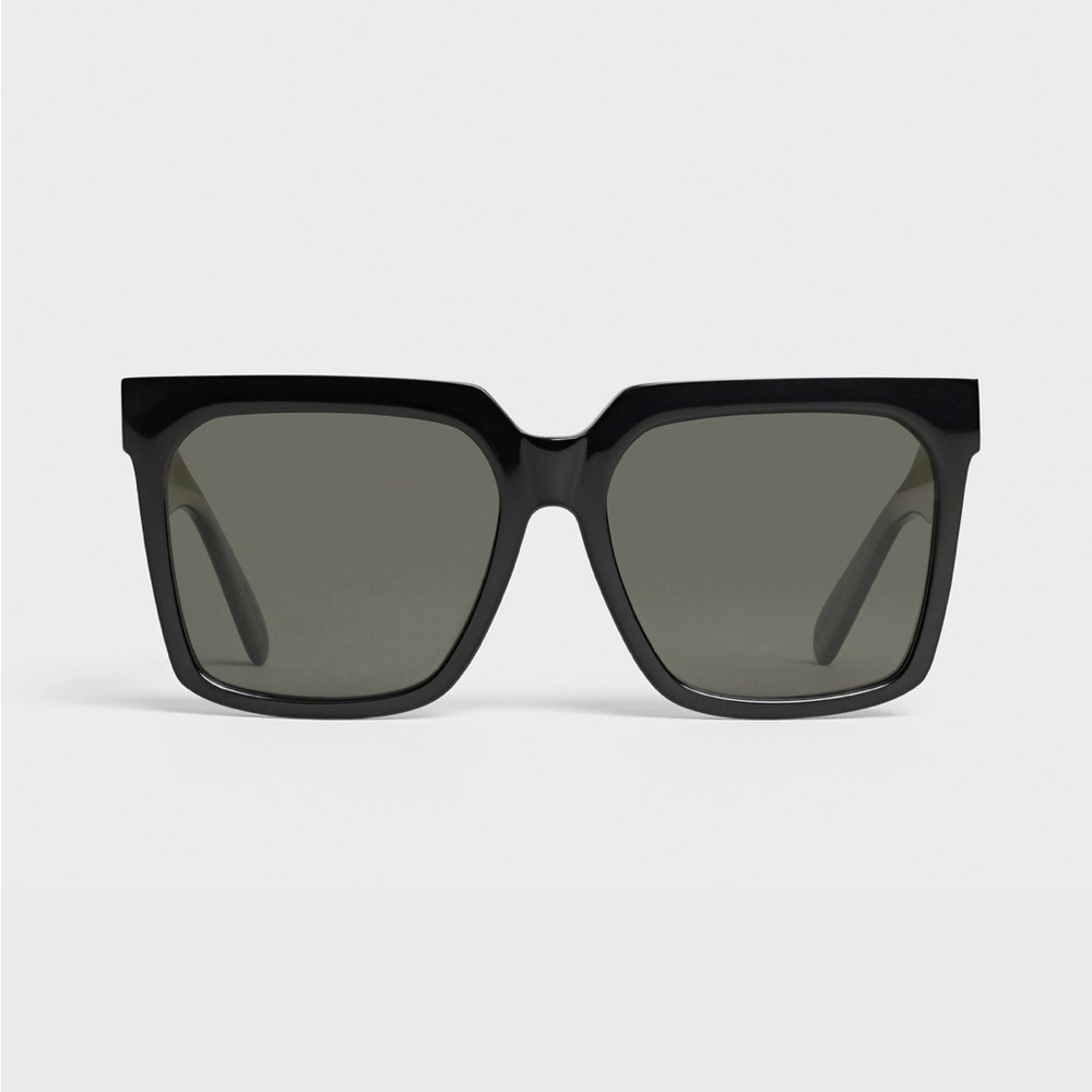 Celine Oversized S055 Sunglasses in Acetate w/ Polarized Lenses (Black) EUC